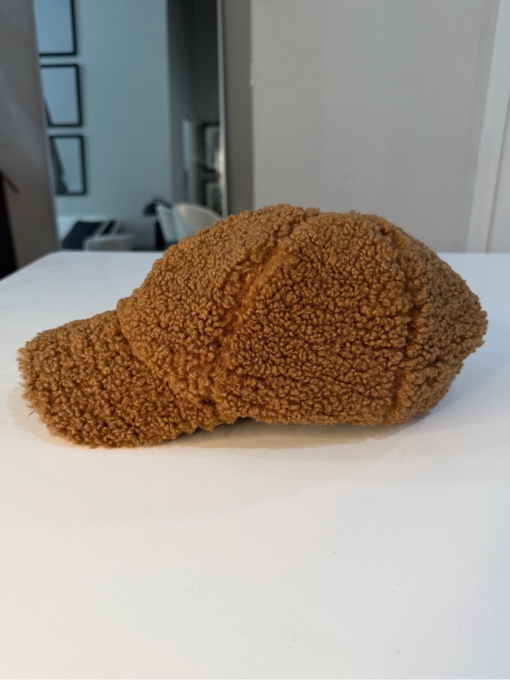Apparis Teddy Sherpa Baseball Cap in Camel Brown